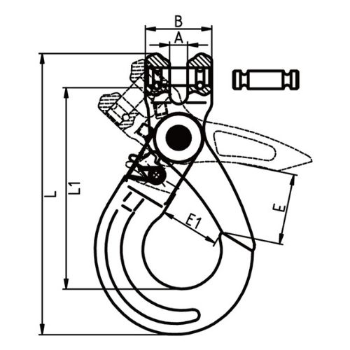 104 Duke Clevis Self Locking Hook