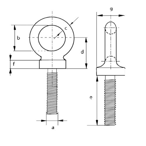 Long Shank Dynamo Eyebolts